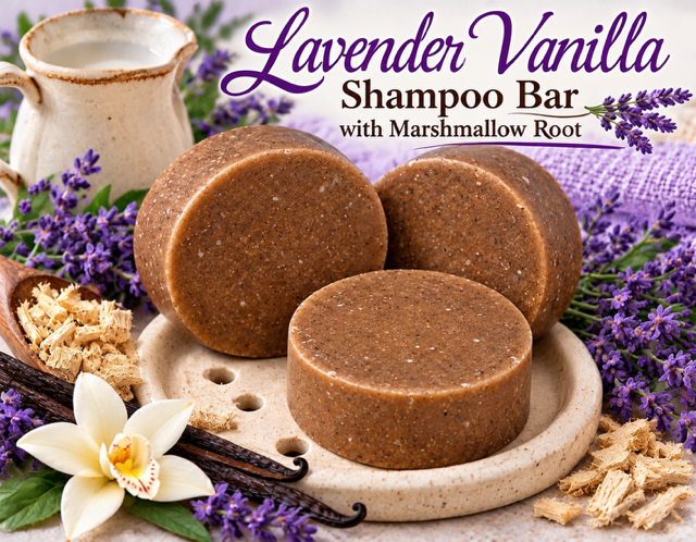Lavender Vanilla Shampoo Bar with Marshmallow Root