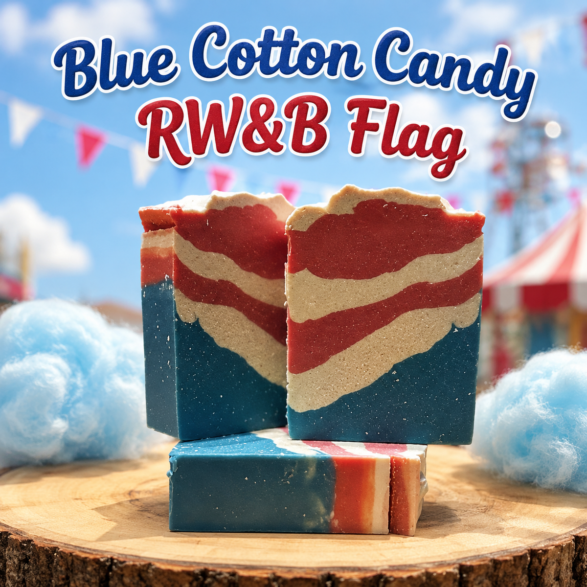 Blue Cotton Candy Flag Red White & Blue Angle Layers