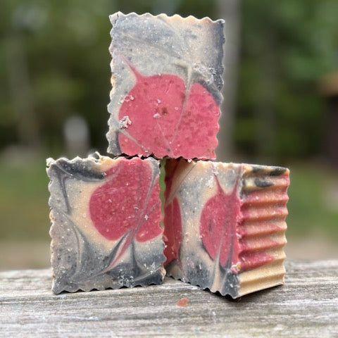 Brambles & Blossoms scented -5 oz  goat milk soap with flower  blossoms and brambles design