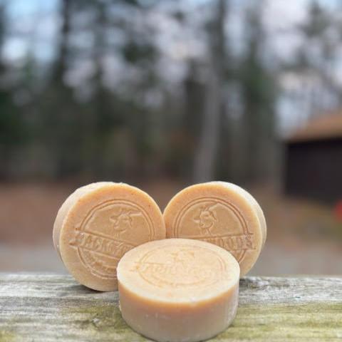 4 oz Goat Milk Shampoo Sold Round Bar - Citrus Basil scent