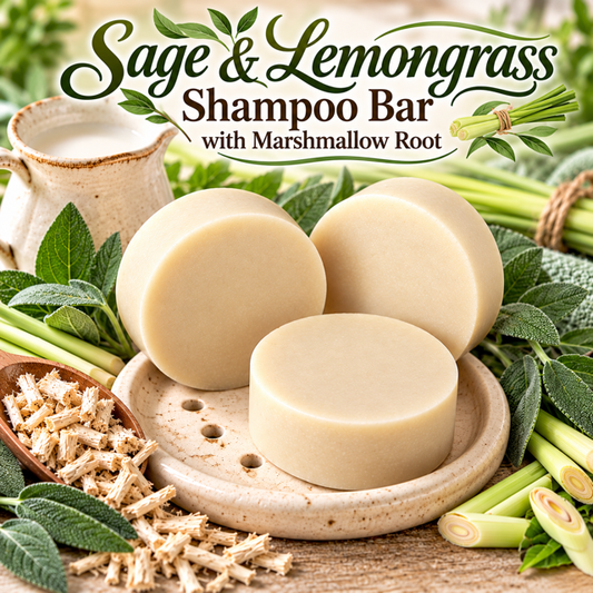 Sage & Lemongrass Shampoo Bar with Marshmallow Root