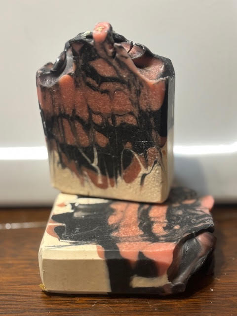 Spice Scented swirl soap in red, black and white