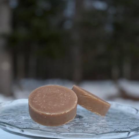 4 oz Goat Milk Shampoo Sold Round Bar - Sunflower Sandalwood Scent  with Marshmallow Root
