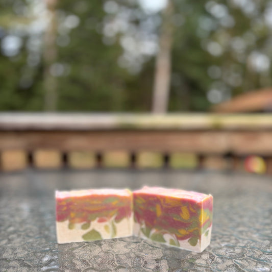 Tropical Breeze - 5 oz goat milk soap in a multiple pastel color pattern