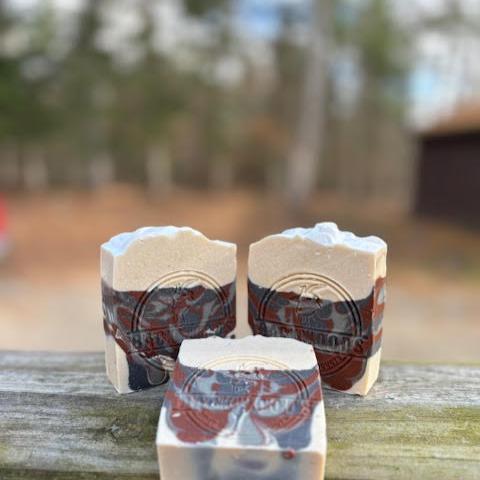 Fresh Fall Morning scented -5 oz  goat milk soap in multiple fall colors swirl