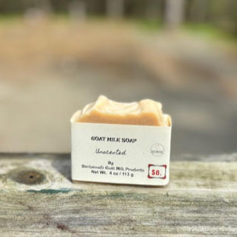 unscented uncolored natural bar of goat milk soap